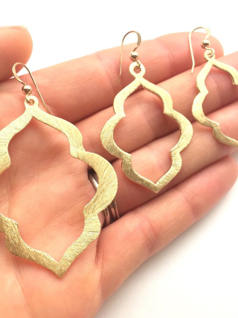 14K Gold over Sterling Silver Brushed Lantern Large EarringsNWT